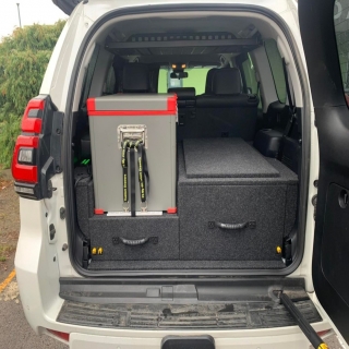 Another one of our Fit My 4WD Custom Drawer Systems hits the tracks this week. Been a big few weeks and we have a Monster of a System being finished off this week. 

This Prado build was a cool sleek system with the following specs 

💥 Right side 300mm drawer
💥 Left side fridge Slide
💥 Left side 150mm drawer with pull out table top
💥 REDARC Electronics Dual Battery system with Invicta Lithium Batteries 100ah Slimline Battery

  #fitmy4wd #getfitted #fitmy4wdcustomdrawers